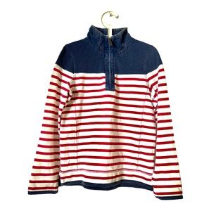 Fat Face Airlie Breton Stripe Red white and blue quarter zip Sweatshirt US 6